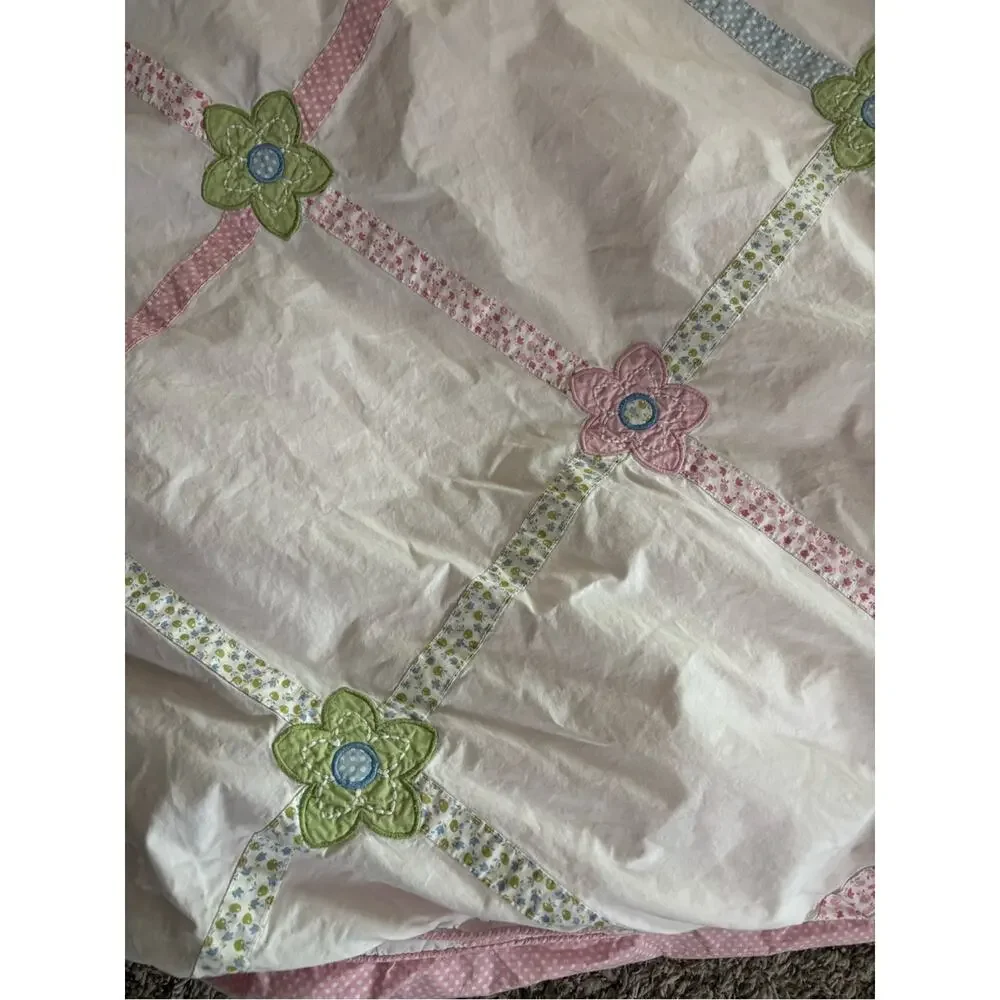 Pottery Barn Kids Lindsey Lattice duvet cover twin bedding organic cotton